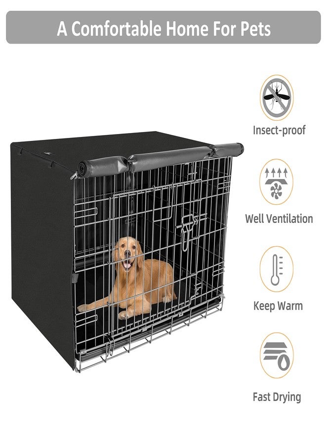 X-ZONE PET Dog Crate Cover Waterproof Kennel Cover, 42 in Black - Image 5
