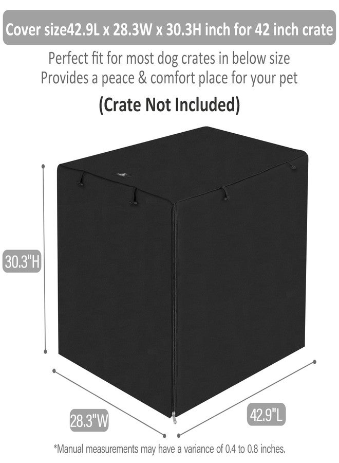 X-ZONE PET Dog Crate Cover Waterproof Kennel Cover, 42 in Black - Image 3