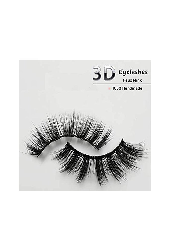 SYOSI - False Eyelashes 3D Faux Mink False Lashes Reusable Long Thick Eyelashes for Makeup Eyelashes Extension 4 Pairs Hand-made Fake Eye Lashes with Eyelashes - Image 1