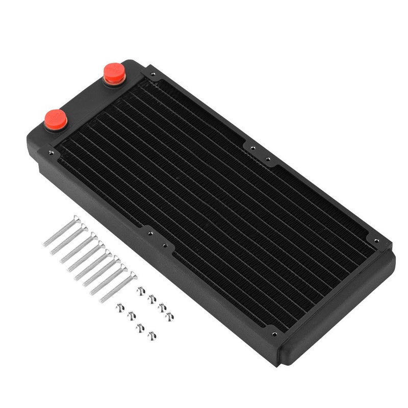 Copper Radiator Heat Sink, Water Cooling Radiator Liquid Heat Exchanger with G1/4 Port for Computer PC, 3D Printer, LED and Beauty Equipment, High Performance Low Noise (240mm) - Image 1