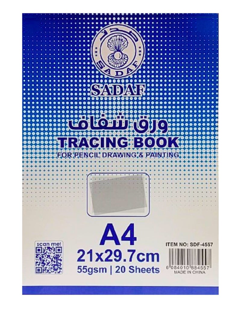 Sadaf Tracing Book For  Pencil Drawing And Painting A4 55GSM 20Sheets - Image 1