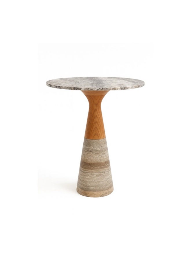YI ONE Corner Table – Natural Marble & Solid Wood Round Luxury Side Table for Sofa or Bed, Living Room & Bedroom - Image 4