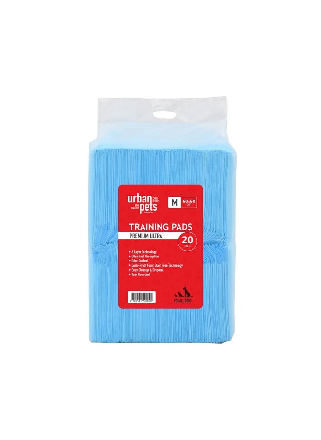 Urban pets Premium Puppy Pads - Blue - 60 x 60 cm - 20 pcs 