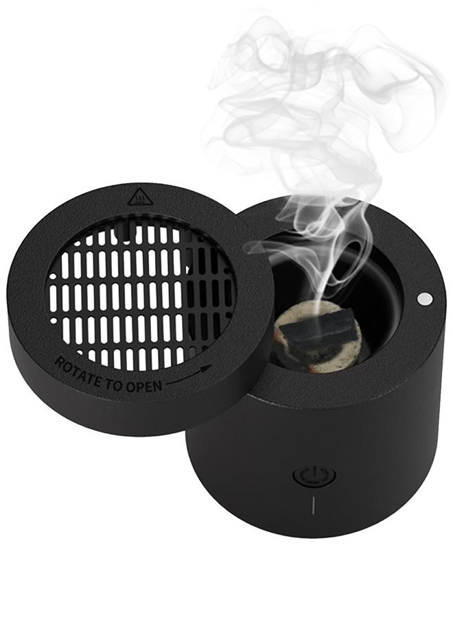 Telawah Electronic Portable Incense Burner Bukhoor with Magnetic Cover Easy to Use for Home 11*11*9cm - Image 1