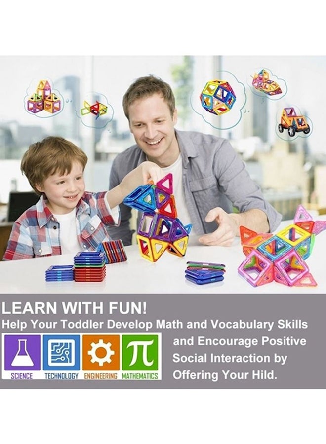 Educational Toy Set of 46 Magnetic Building Blocks with Rounded Edges, Ultrasonic Welding - Image 4