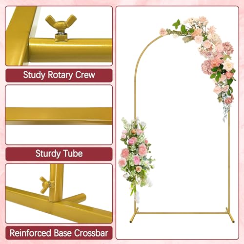 DaiUni 7.2FT Wedding Arch Backdrop Stand and Cover Set, Metal Balloon Arch Stand and Cover for Birthday Party Wedding Ceremony Bridal Baby Shower Graduation Decoration - Image 4