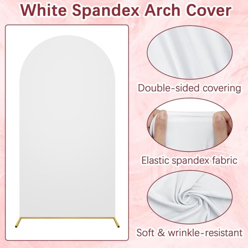 DaiUni 7.2FT Wedding Arch Backdrop Stand and Cover Set, Metal Balloon Arch Stand and Cover for Birthday Party Wedding Ceremony Bridal Baby Shower Graduation Decoration - Image 5