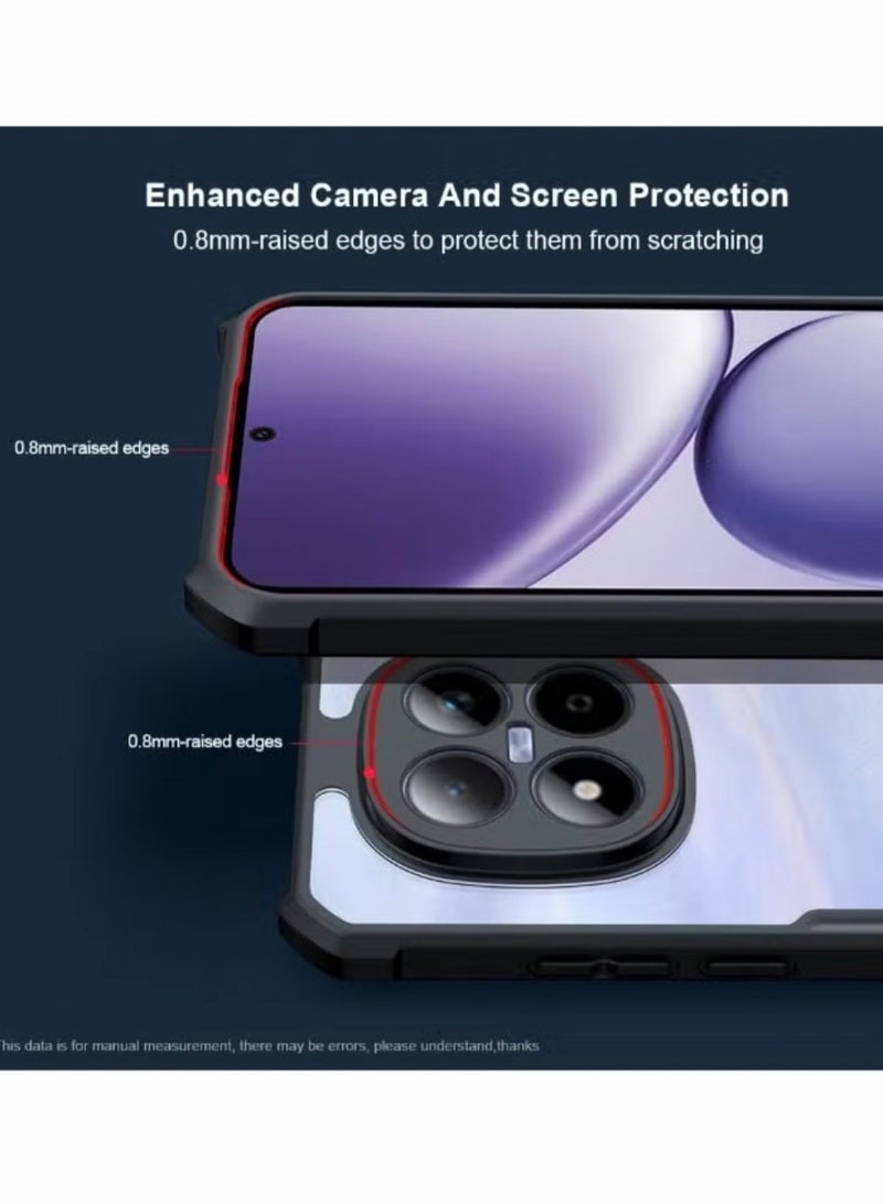Xundo Clear Case for Xiaomi Redmi Note 15 5G/4G | Premium Rugged | Durable Shock-absorbing Frame | Black Border | Thermoplastic Polyurethane | Airbag Anti-drop Protection - Clear - Image 2