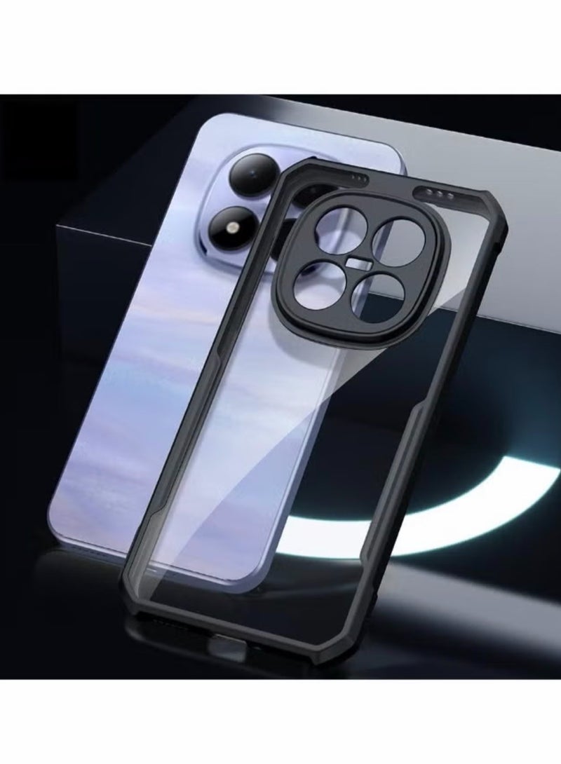 Xundo Clear Case for Xiaomi Redmi Note 15 5G/4G | Premium Rugged | Durable Shock-absorbing Frame | Black Border | Thermoplastic Polyurethane | Airbag Anti-drop Protection - Clear - Image 3