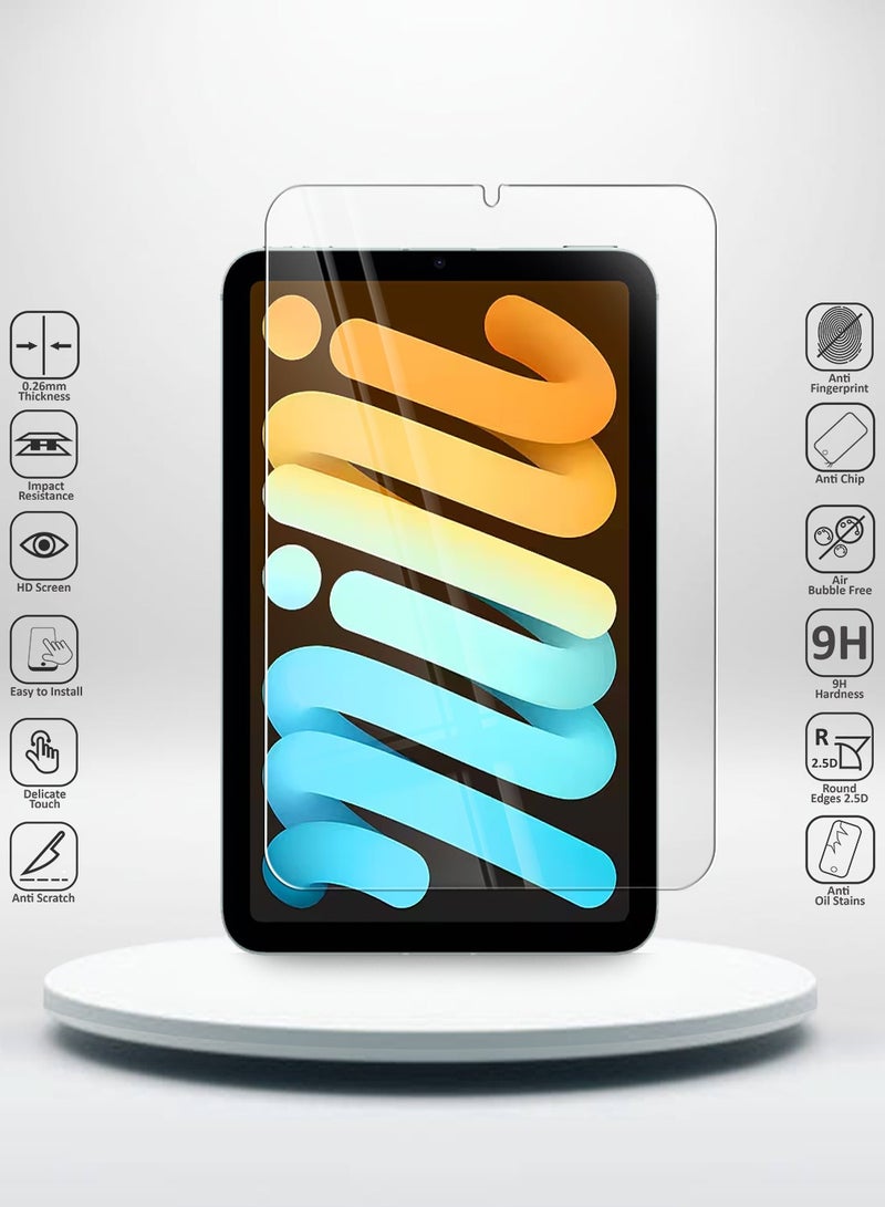 OMAKER HD Tempered Glass Screen Protector For Apple iPad Mini 7 A17 Pro 2024 / Mini 6 2021 8.3 Inch Anti Reflection Anti Bubbles 9H Hardness 0.33 mm Rounded Edges Easy Installation - Image 2