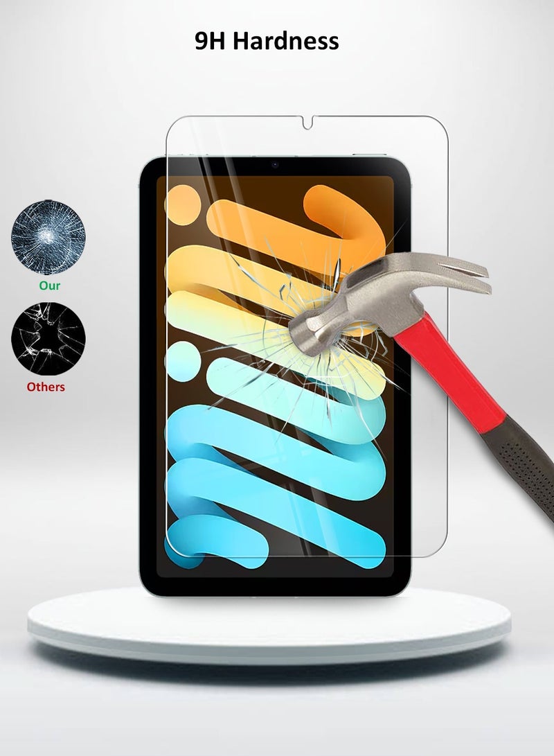 OMAKER HD Tempered Glass Screen Protector For Apple iPad Mini 7 A17 Pro 2024 / Mini 6 2021 8.3 Inch Anti Reflection Anti Bubbles 9H Hardness 0.33 mm Rounded Edges Easy Installation - Image 3