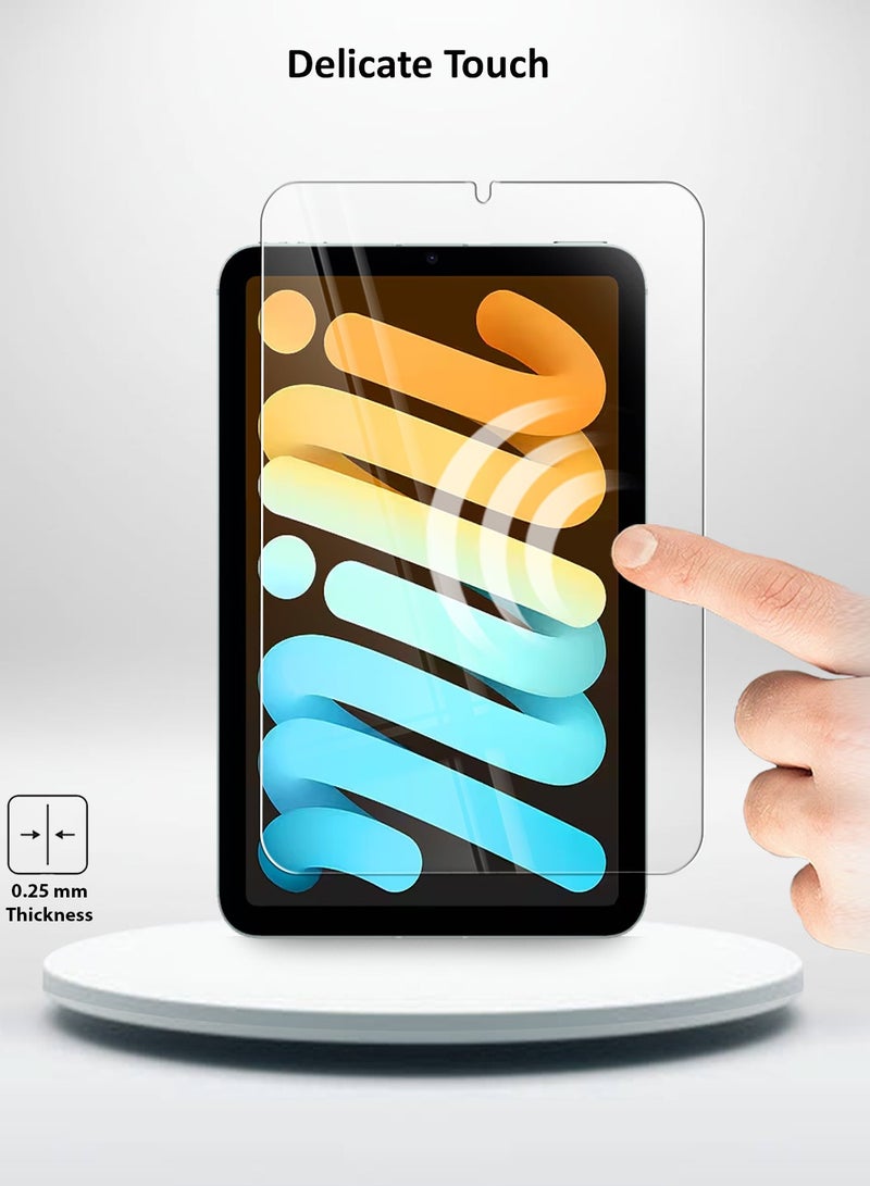 OMAKER HD Tempered Glass Screen Protector For Apple iPad Mini 7 A17 Pro 2024 / Mini 6 2021 8.3 Inch Anti Reflection Anti Bubbles 9H Hardness 0.33 mm Rounded Edges Easy Installation - Image 4