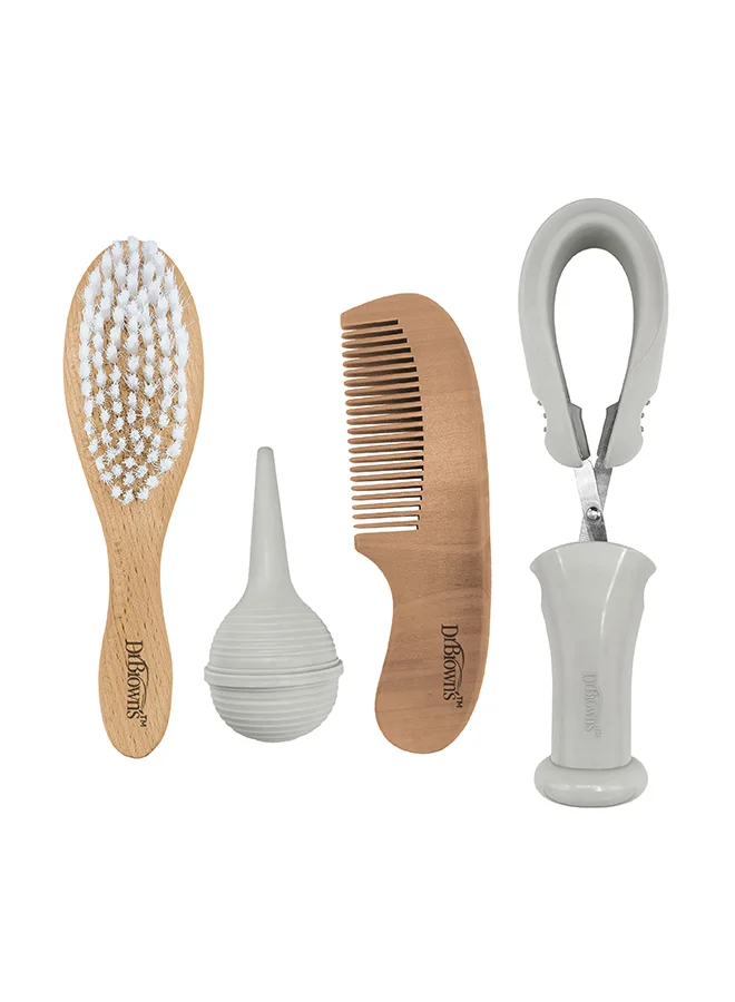 دكتور براونز Baby Care Kit (Brush, Comb, Nasal Aspirator, Nail Scissors w/ Holder)
