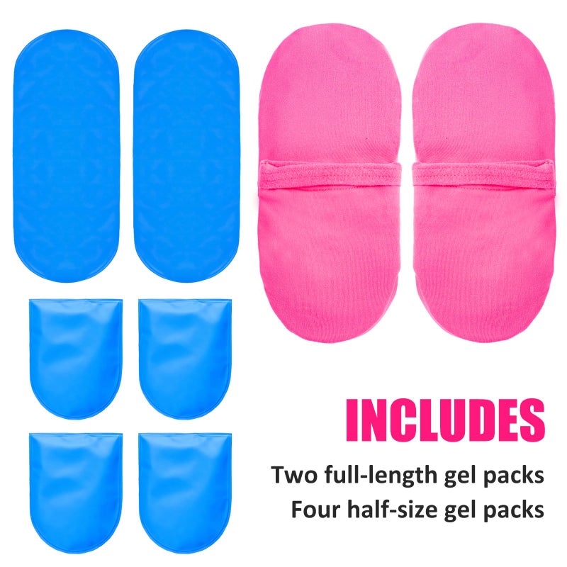 coldpa Reusable Cold Therapy Socks, Gel Ice Pack for Feet Heels Injuries Swelling, Hot and Cold Therapy Socks for Plantar Fasciitis Neuropathy Chemotherapy Pain Relief for Foot Ankle (Pink) - Image 5