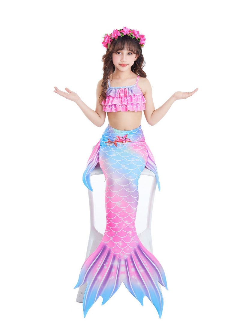AUTOYSUR Mermaid Tail Sets Mermaid Costume Girls Swimwear Mermaid Tail Swimwear,Bikini Sets,Mermaid Costume Swimsuits for Kids - Image 2