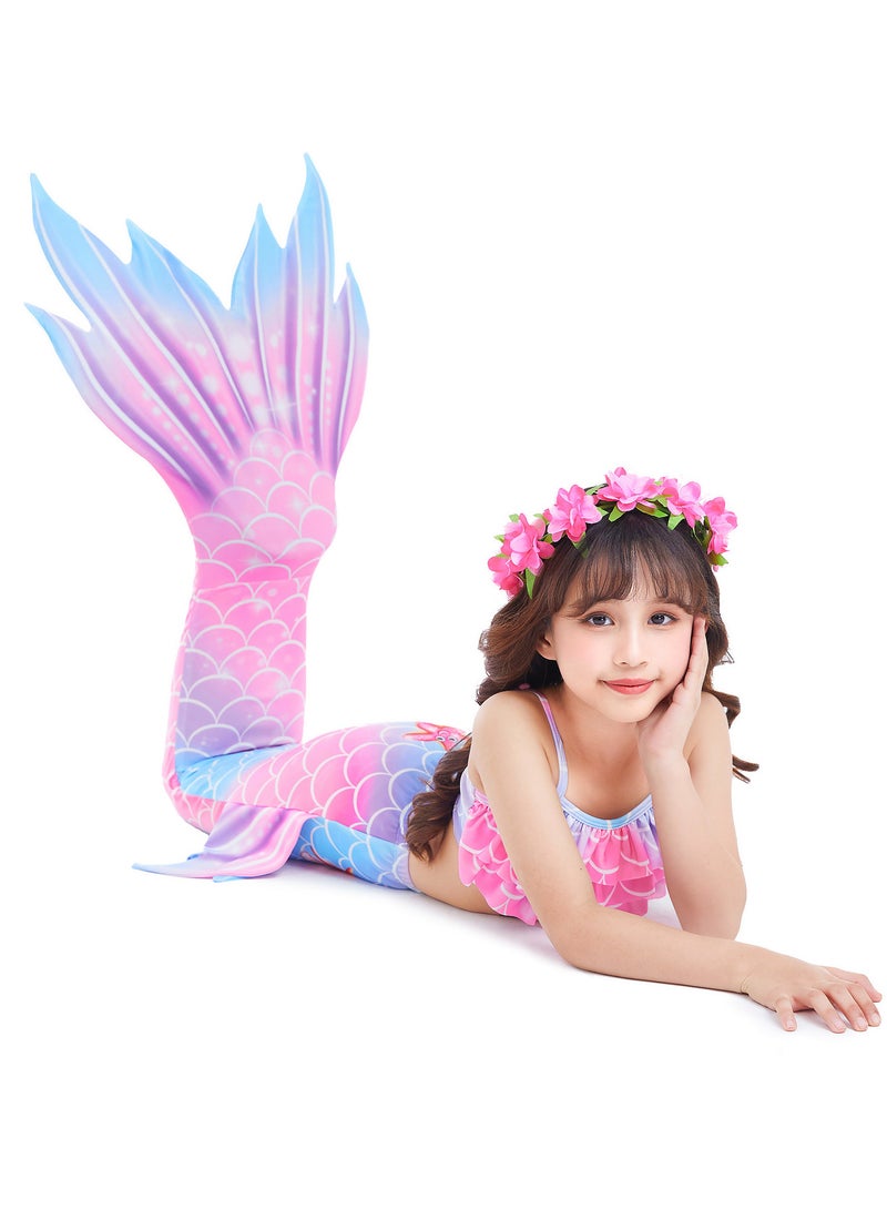 AUTOYSUR Mermaid Tail Sets Mermaid Costume Girls Swimwear Mermaid Tail Swimwear,Bikini Sets,Mermaid Costume Swimsuits for Kids - Image 5