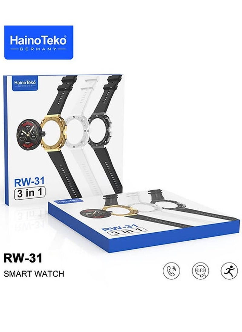Haino Teko - Germany RW-31 Sports Edition Smart Watch With 3 Dial Case and 2 Set Strap For Android and iOs - Image 1