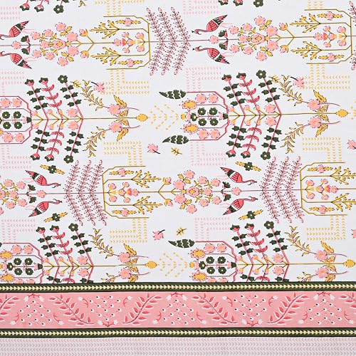 EasyGoods® Cotton Bedsheet for Single Bedsheet with 1 Pillow Cover 60x90 Inch, Handcrafted Bed Sheets (Peach-2) - Image 5