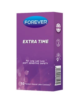 Forever 10-Piece Extra Time Premium Natural Latex Condoms  - Image 1