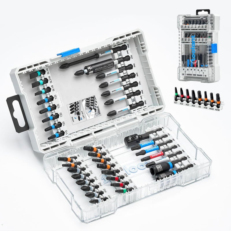 toolant 40-Piece Impact Driver Bit Set (S2 Steel), SAE/Metric Hex & Torx Bits for Furniture Assembly, Magnetic Tips with Color-Coded Ring, Heavy-Duty Storage Case for Home & Auto Repair - Image 1