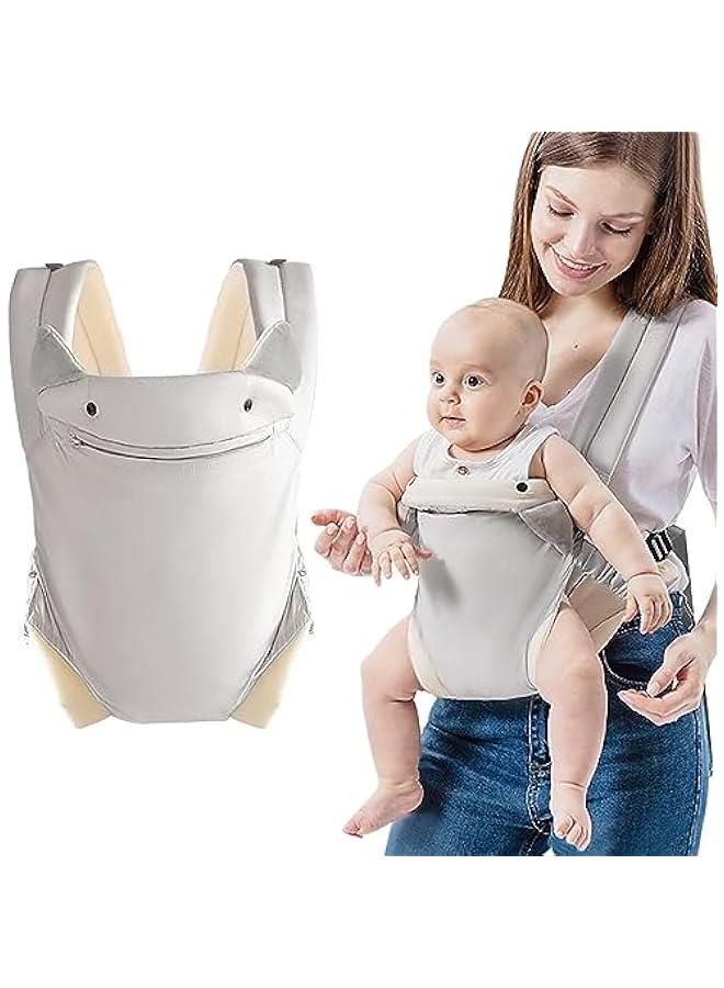 Gonice Baby Wrap Carrier, Baby Sling Newborn to Toddler, Adjustable Holder Portable Convertible Front and Back Backpack Carry for Infants Toddlers Babies(Grey) - Image 1