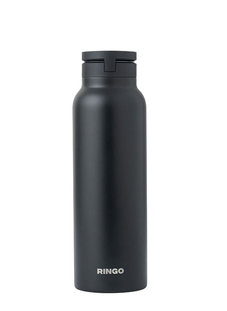 Ringo - Water Bottle 32Oz + Free Magnetic Booster Ring | Stainless Steel Hydration Bottle w/ Integrated MagSafe Phone Mount, 12Hrs Hot/24Hrs Cold, BPA-Free, Works w/ All Devices Android & iOS - Black - Image 1