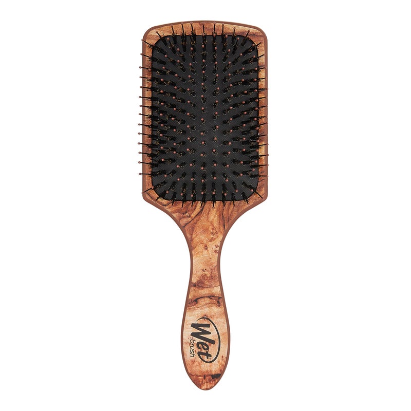 Wet Brush Paddle Hair Brush,Traditional Wood-Ultra-Soft IntelliFlexDetangling Bristles with AquaVentDesignForSpreading HairTreatmentsEvenly-Pain-Free Hair Brush For Women & Men,Shine Traditional Wood - Image 1