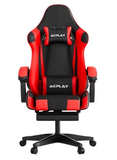 ACPLAY Gaming Chair With Ergonomic Design, High Back, Reclining Function, Neck And Lumbar Support, Retractable Footrest, Silent Casters - Ideal For Racing, Office, And Computer Use 64X53X128 Cm  - Image 2