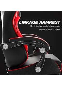 ACPLAY Gaming Chair With Ergonomic Design, High Back, Reclining Function, Neck And Lumbar Support, Retractable Footrest, Silent Casters - Ideal For Racing, Office, And Computer Use 64X53X128 Cm  - Image 5