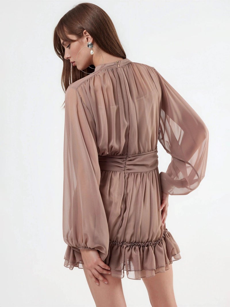 Jennyfer Frilly Turtleneck Mini Dress - Image 4