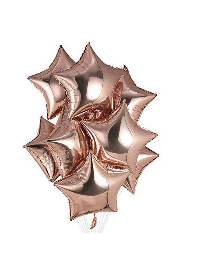 20 Pcs 18Inch Rose Gold Star Foil Balloons Pink Star Shaped Helium Balloons Mylar Balloons For Wedding Decoration Party Balloons Birthday