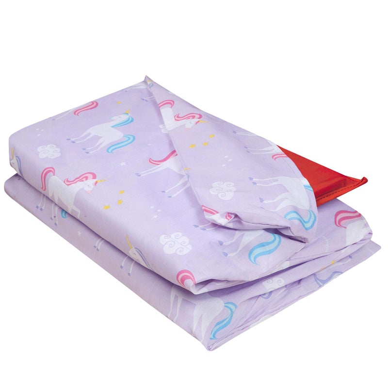 Wildkin Kids Cotton Nap Mat Cover â€“ Soft, Sewn-in Flap, Durable & Fits 1.5" Vinyl Sleep Mats - Unicorn - Image 1