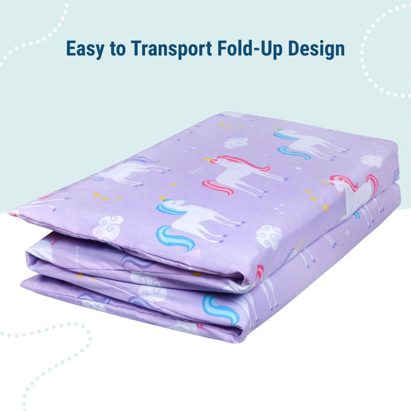 Wildkin Kids Cotton Nap Mat Cover â€“ Soft, Sewn-in Flap, Durable & Fits 1.5" Vinyl Sleep Mats - Unicorn - Image 4