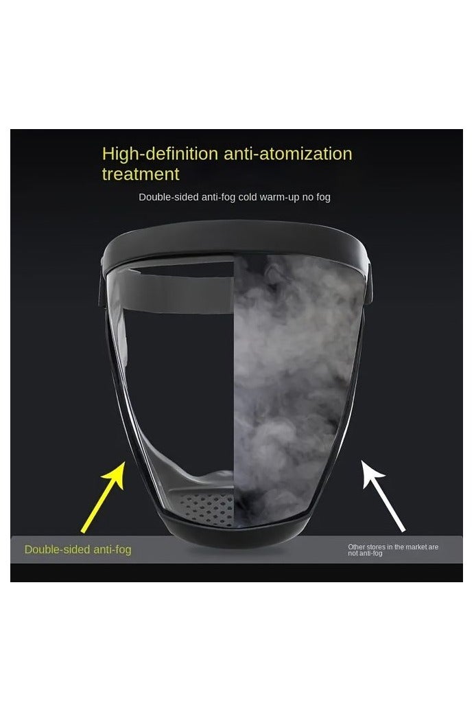 HOMESTAR Adjustable Full-Face Protective Shield - Durable Plastic Safety Mask with Transparent Visor, Heat & Impact Resistant for Work, Kitchen, and Outdoor Use, Easy Drawstring Closure - Image 2
