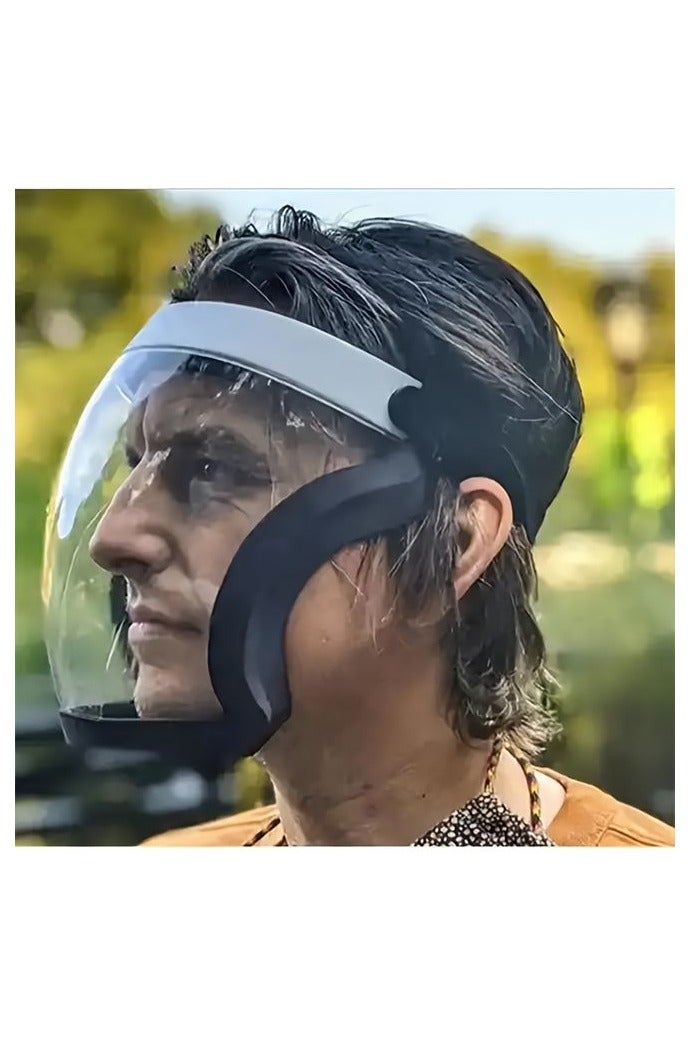 HOMESTAR Adjustable Full-Face Protective Shield - Durable Plastic Safety Mask with Transparent Visor, Heat & Impact Resistant for Work, Kitchen, and Outdoor Use, Easy Drawstring Closure - Image 4