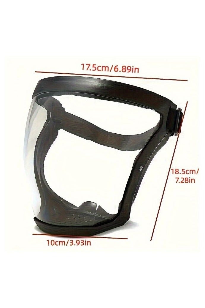 HOMESTAR Adjustable Full-Face Protective Shield - Durable Plastic Safety Mask with Transparent Visor, Heat & Impact Resistant for Work, Kitchen, and Outdoor Use, Easy Drawstring Closure - Image 3