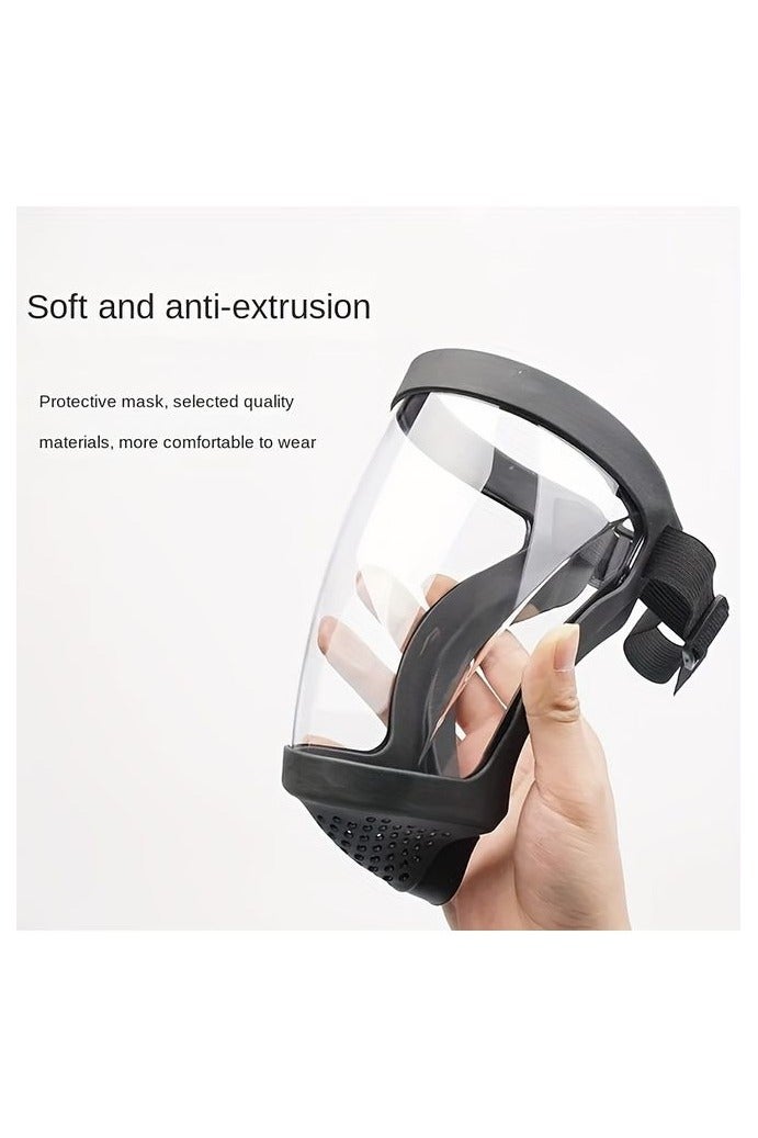 HOMESTAR Adjustable Full-Face Protective Shield - Durable Plastic Safety Mask with Transparent Visor, Heat & Impact Resistant for Work, Kitchen, and Outdoor Use, Easy Drawstring Closure - Image 5