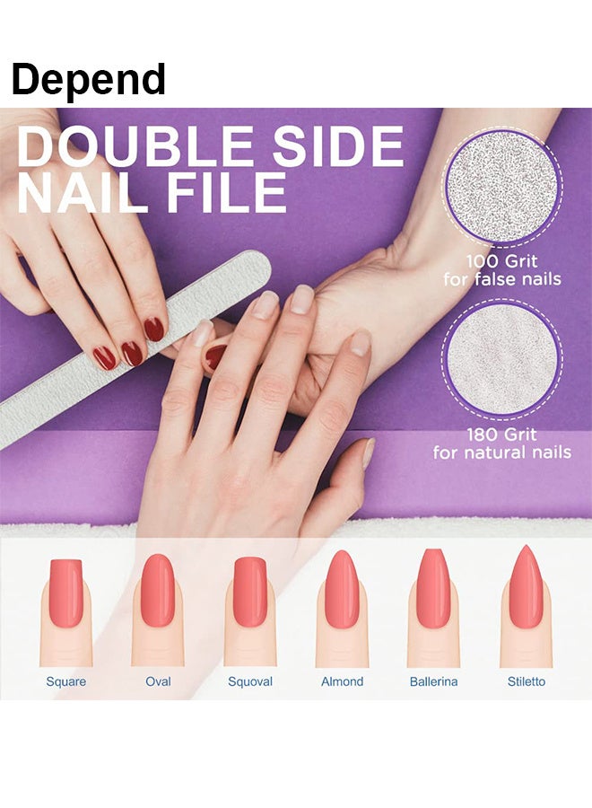 Depend 6-Piece Nail File with Brush Pedicure And Manicure Tool Set, Nail Buffers Blocks, Nail Files and Buffers Sanding Buffer for Acrylic Nails Way Buffing File Grit - Image 2