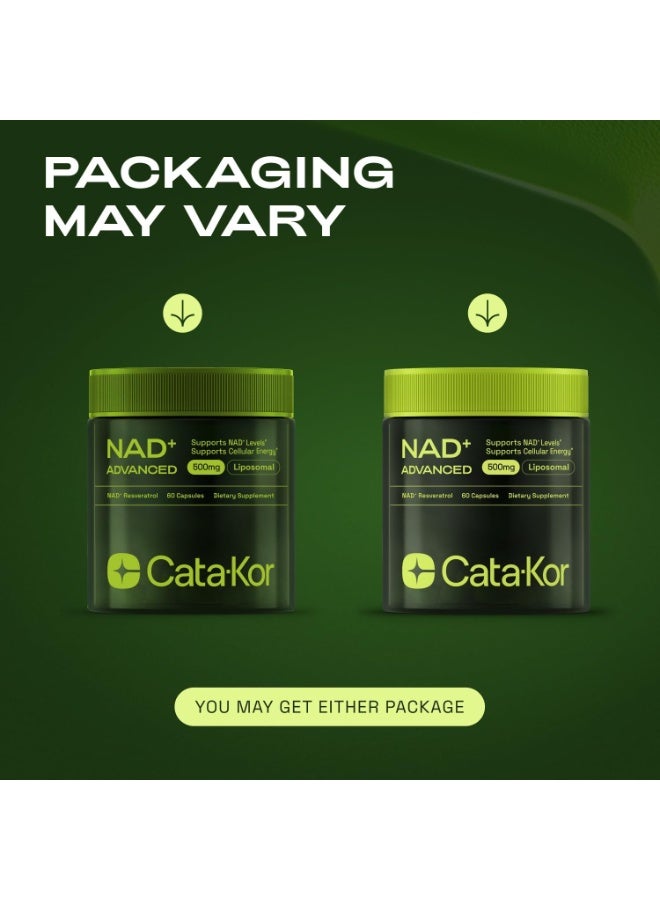 Cata-Kor NMNH Supplement Alternative – Liposomal NAD + Resveratrol – 30-Day Supply – High Purity NAD Supplement for Energy & Healthy Aging – 60 Capsules - Image 2