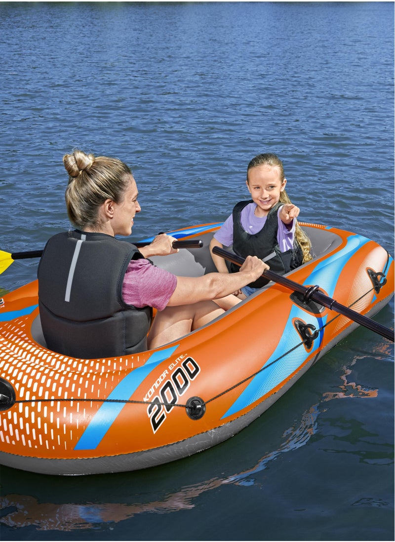 Bestway Candor Inflatable Swimming Boat with Oars and Comfortable Seats - Practical and Safe Design for Lakes and Rivers 26-61141  - Image 2