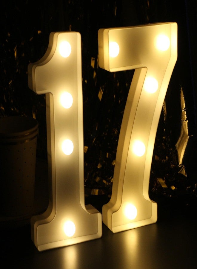 JunyRuny H:7.88 inches Light Up Numbers 17 Sign for Party Decor, 17th Birthday Decorations for Girls, 17th Birthday Centerpieces Table Decorations for Boys - Image 2