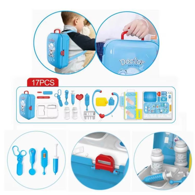 Doctor Toy Set: Blue 11.02 X 6.69 X 2.36 In 1.03 Lb Backpack Storage - Interactive Play Pretend Play for Toddlers Age 1 - Image 3