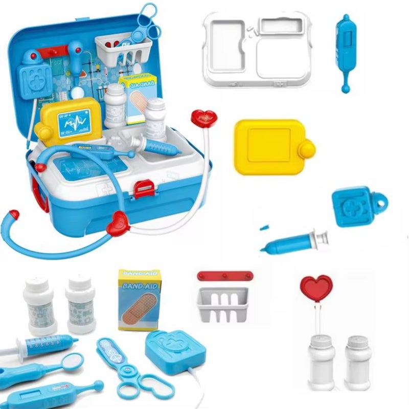 Doctor Toy Set: Blue 11.02 X 6.69 X 2.36 In 1.03 Lb Backpack Storage - Interactive Play Pretend Play for Toddlers Age 1 - Image 2