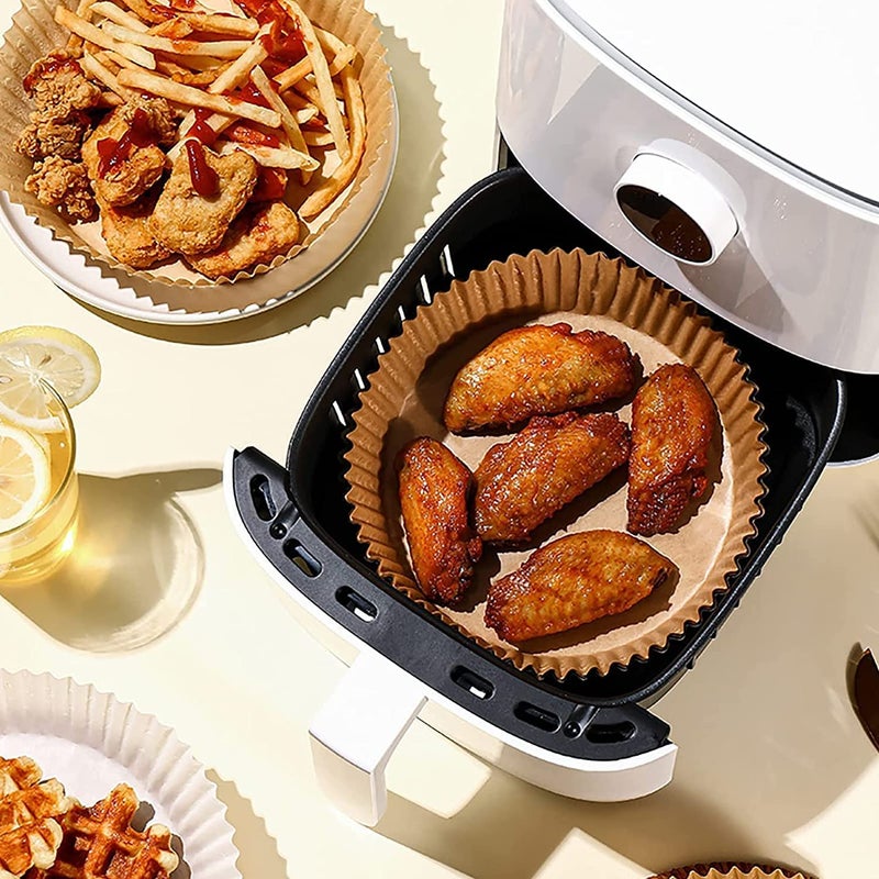 100 Pcs Air Fryer Baking Liner Paper, 20cm Round Shape Disposable Paper Liner, Non-Stick Air Fryer Liners, Food Grade Baking Paper for Air Fryer Microwave - Image 4
