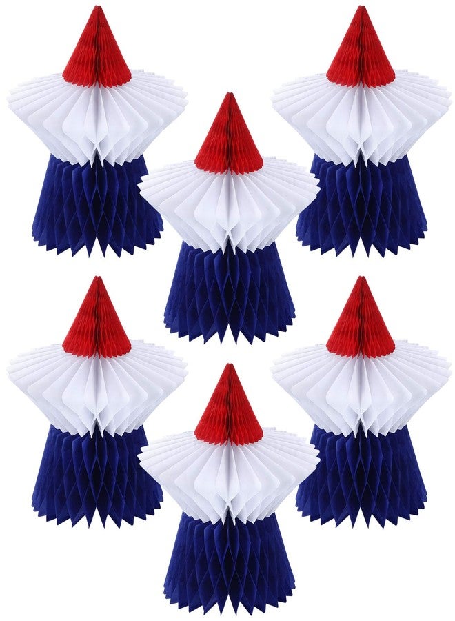 Fourluoo 6 Pieces Patriotic Table Decorations 4th of July 250th Anniversary Honeycomb Centerpieces Independence Day Decor 3D Red White Blue Star Decor for 4th of July Home Kitchen(7.9 Inch) - Image 1