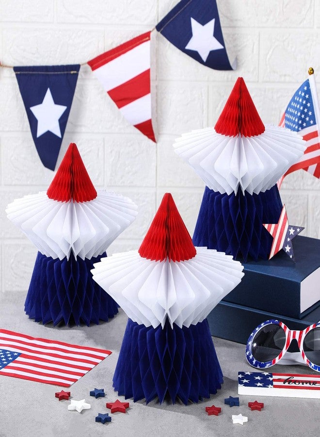 Fourluoo 6 Pieces Patriotic Table Decorations 4th of July 250th Anniversary Honeycomb Centerpieces Independence Day Decor 3D Red White Blue Star Decor for 4th of July Home Kitchen(7.9 Inch) - Image 4