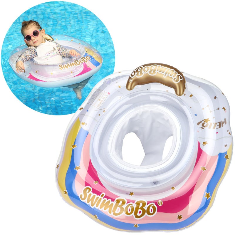 Swimbobo Inflatable Baby Swimming Float with Safety Seat Fun Swimming Pool Toys for Age 636 Months ToddlerRainbow - Image 2