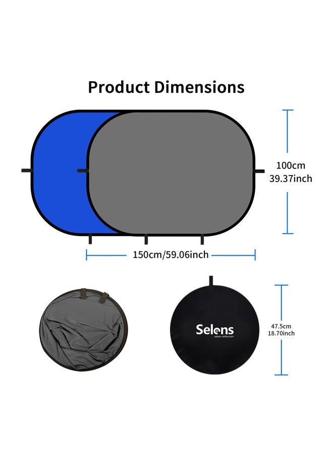 Selens Blue Grey Self Tape Photography Backdrop Background Screen 100x150cm Chromakey Pop Up Collapsible Muslin for YouTube Live Streaming Game Video Photo Studio Portrait Interview with Carry Bag - Image 2