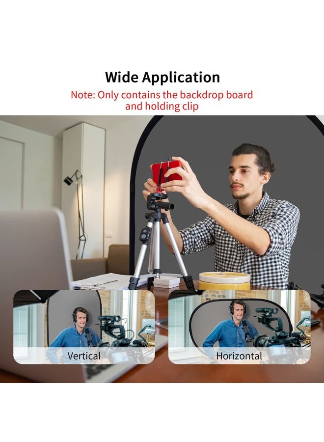 Selens Blue Grey Self Tape Photography Backdrop Background Screen 100x150cm Chromakey Pop Up Collapsible Muslin for YouTube Live Streaming Game Video Photo Studio Portrait Interview with Carry Bag - Image 3