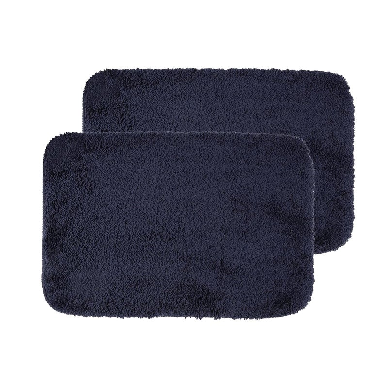 Black gold The Finer Touch Black Gold Ocean Cotton Stain and Fade Resistant Super Absorbent Heavy Duty Entrance Rug Shoes Scraper Indoor OutdoorBathroom Anti Slip Mat 40x60 CmBlue Pak of 2 - Image 1